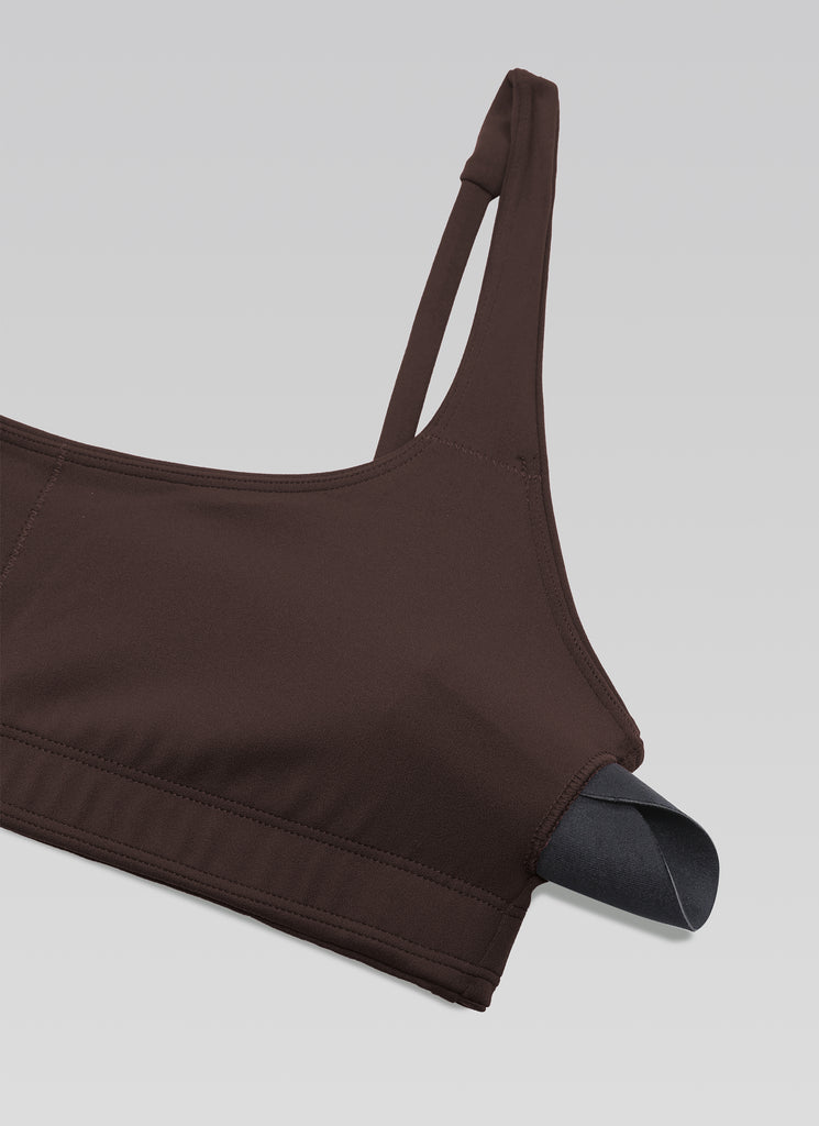 CRZ YOGA Women Butterluxe Square Neck Cami Padded Mini Bra Red Merlot