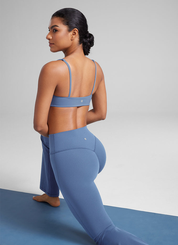 CRZ YOGA Women Butterluxe Square Neck Cami Padded Mini Bra Grape Thistle Purple