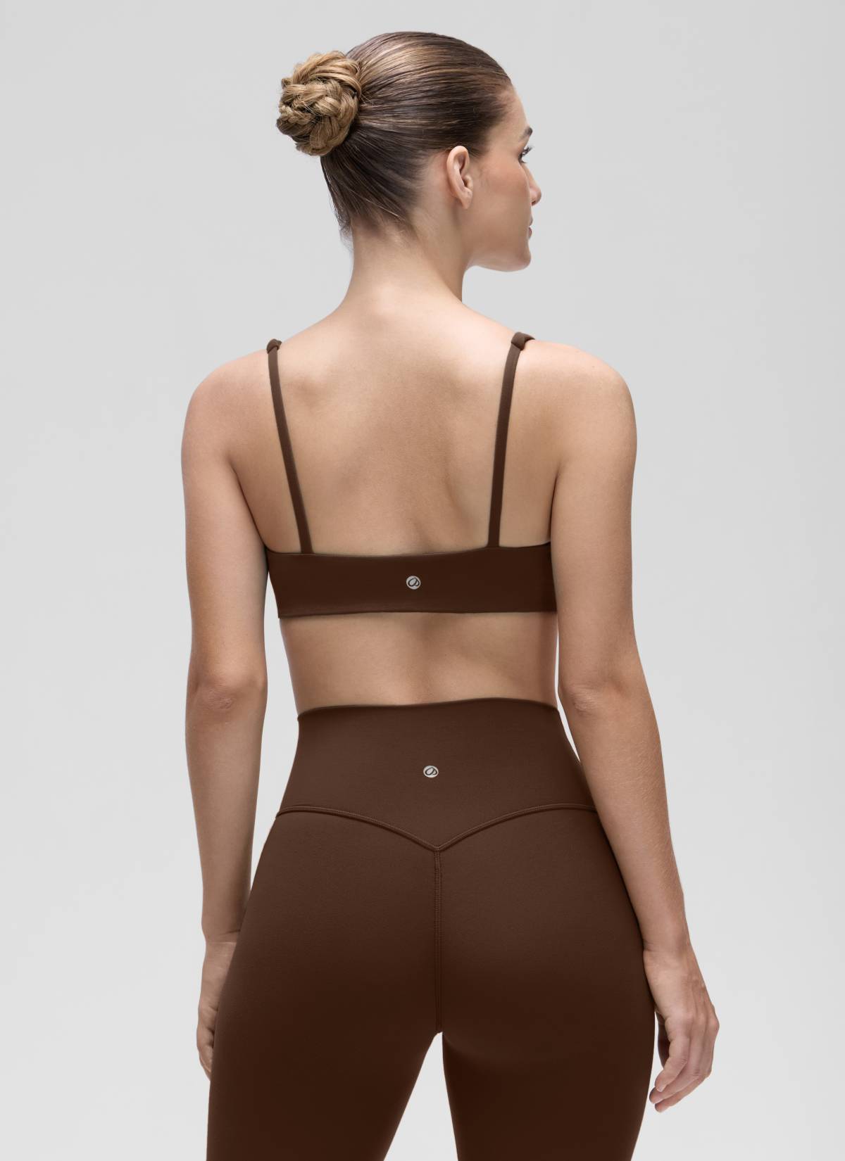 CRZ YOGA Women Butterluxe Square Neck Cami Padded Mini Bra Lava Brown