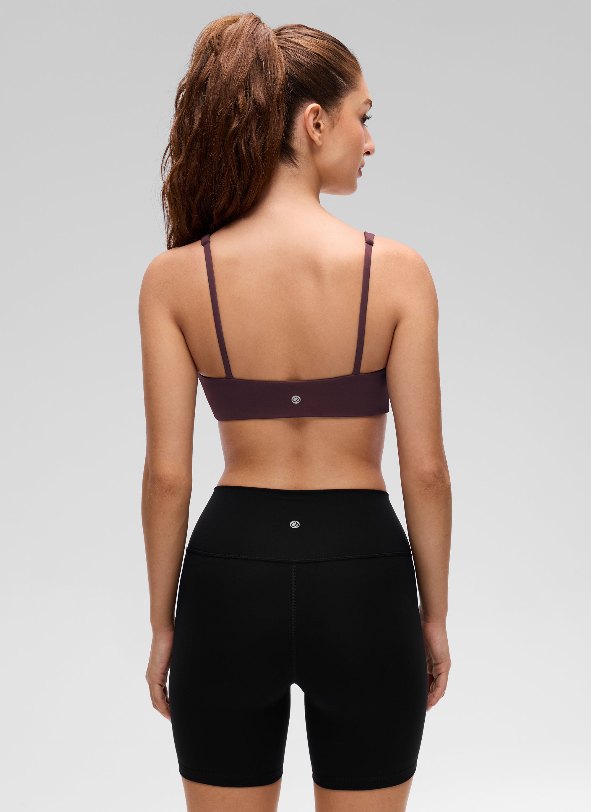 CRZ YOGA Women Butterluxe Square Neck Cami Padded Mini Bra Ripe Plum