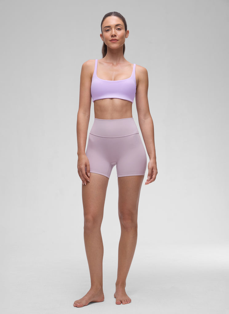 CRZ YOGA Women Butterluxe Square Neck Cami Padded Mini Bra Elfin Purple