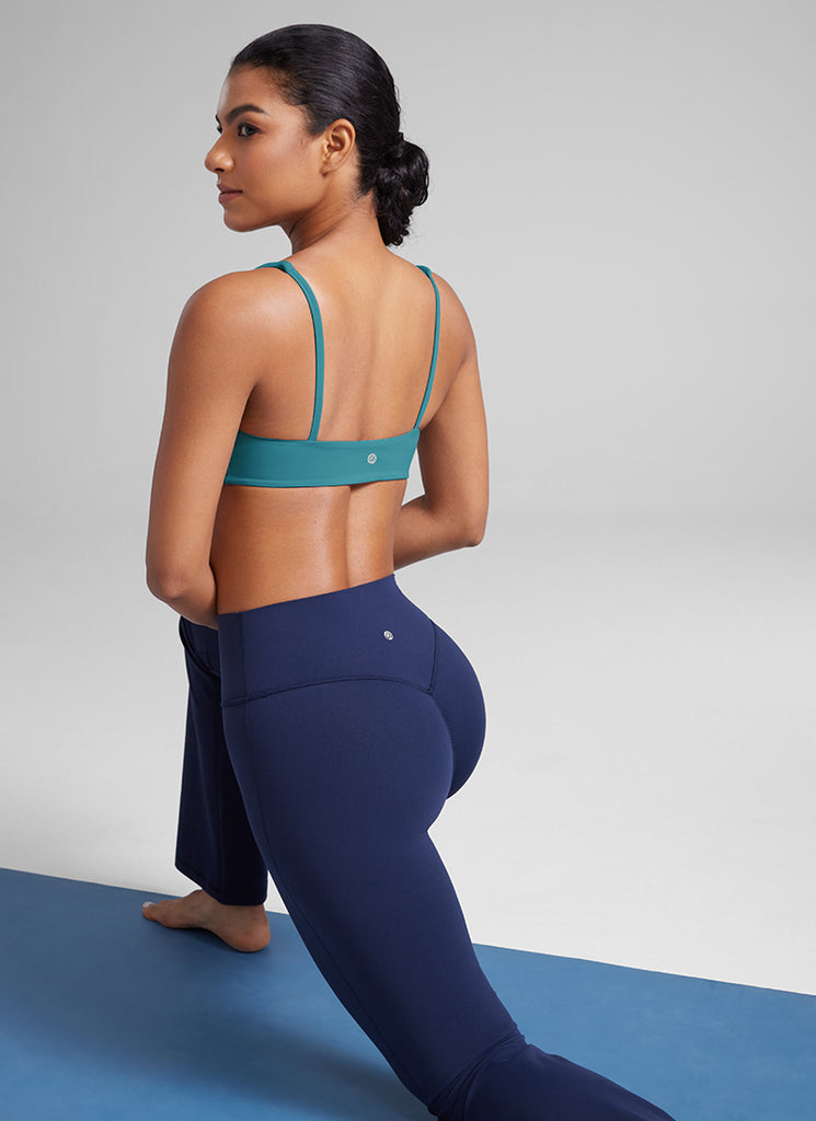 CRZ YOGA Women Butterluxe Square Neck Cami Padded Mini Bra Borealis Green