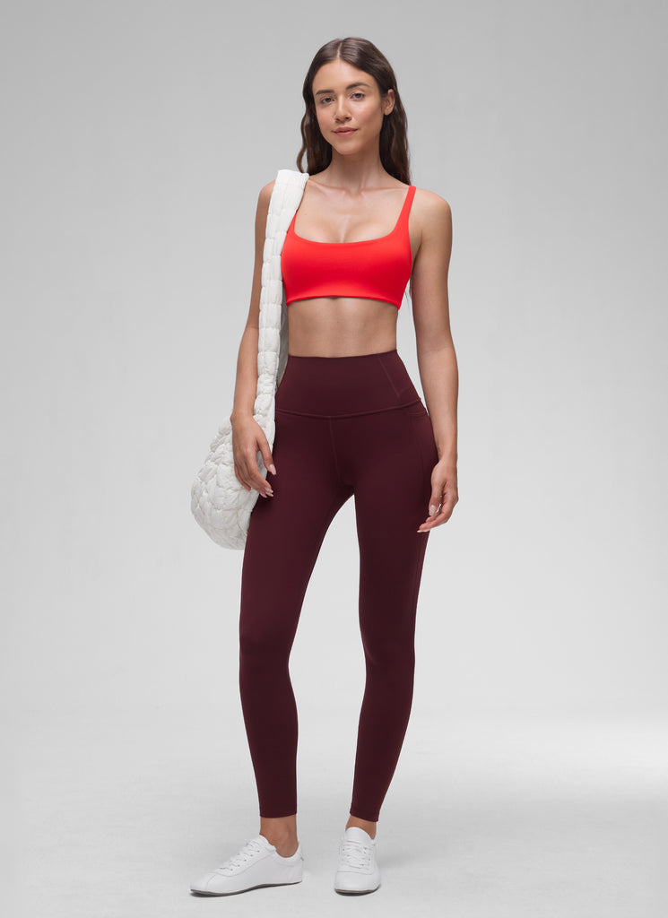 CRZ YOGA Women Butterluxe Square Neck Cami Padded Mini Bra Grey Sage