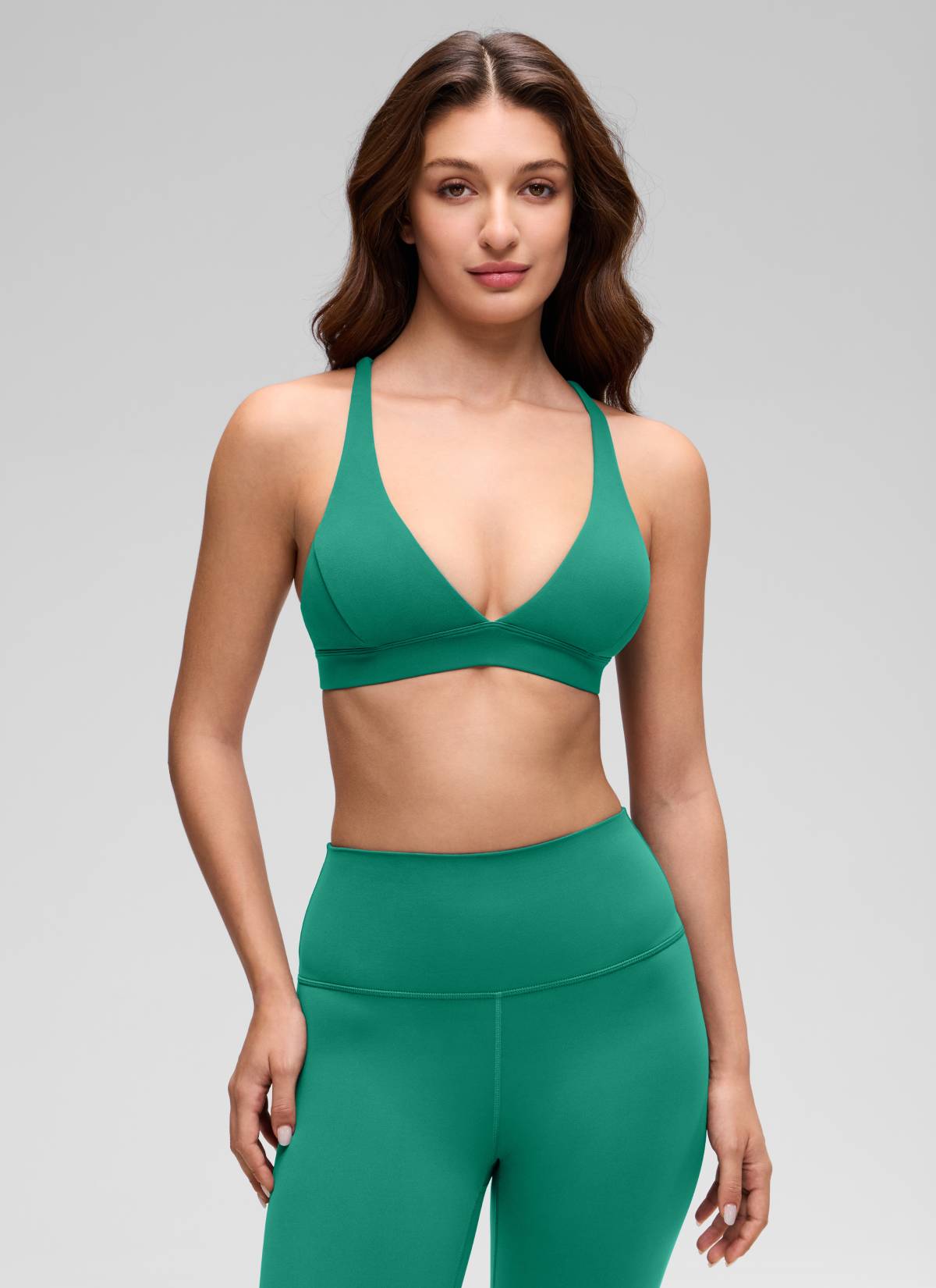 CRZ YOGA Women's Light Support Butterluxe Yoga Bra Strappy back V