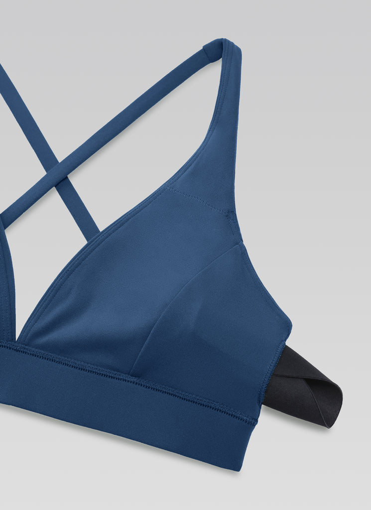 CRZ YOGA Women's Light Support Butterluxe Yoga Bra Strappy back V Neck Taupe