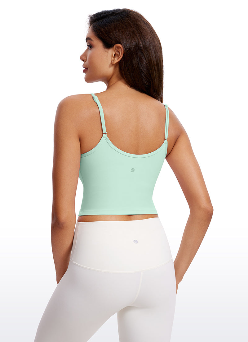 CRZ YOGA Butterluxe Womens V Neck Longline Yoga Padded Sports Bra Mint Moment