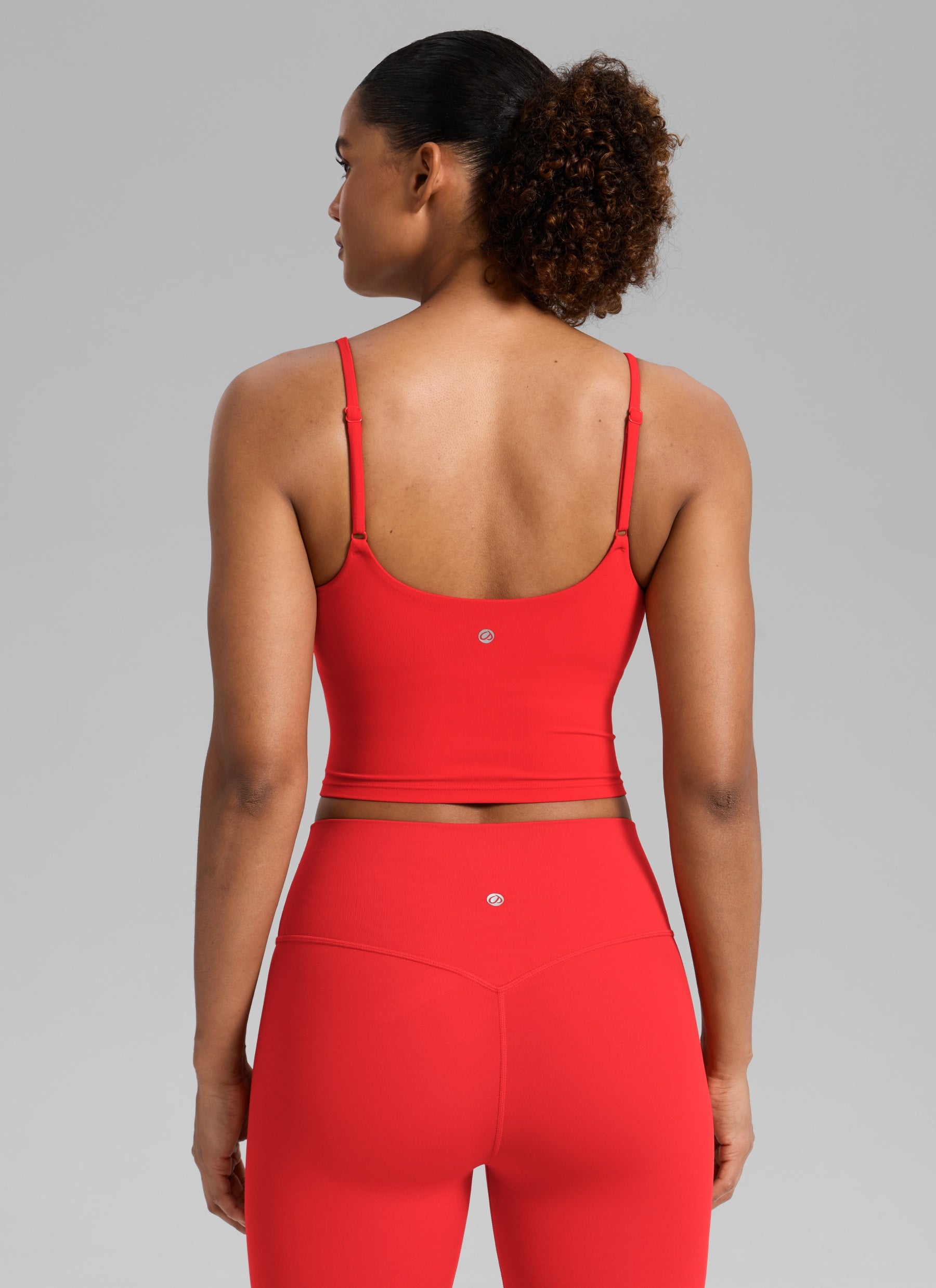 CRZ YOGA Womens Butterlift Scoop Neck U Back Yoga Longline Sports Bra Deep Red