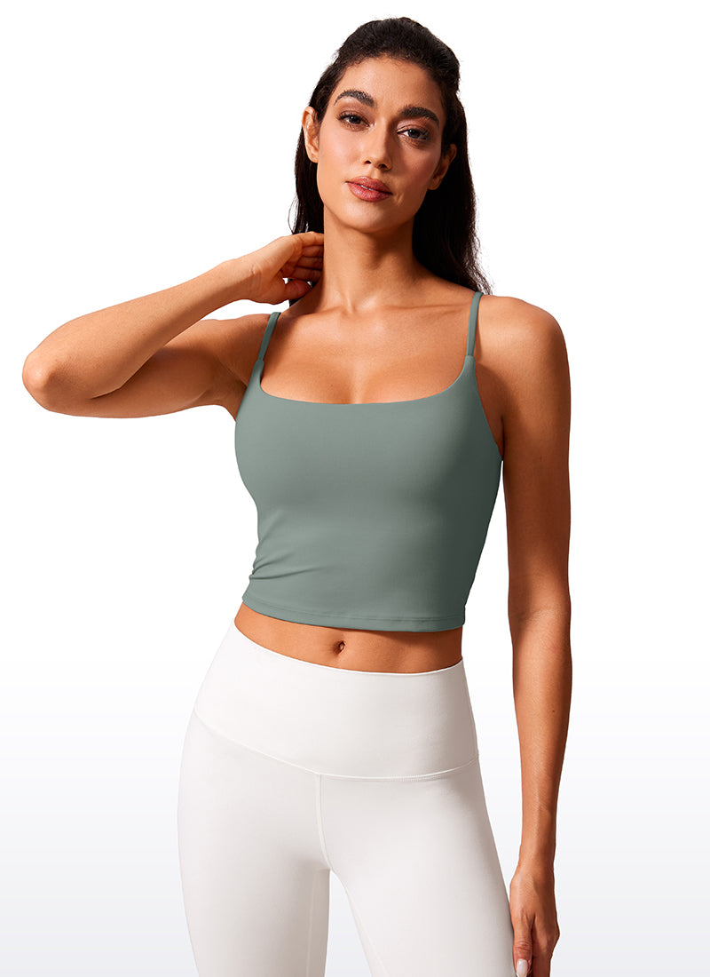 Butterlift Scoop Neck Cropped Build-in Bra Tanks