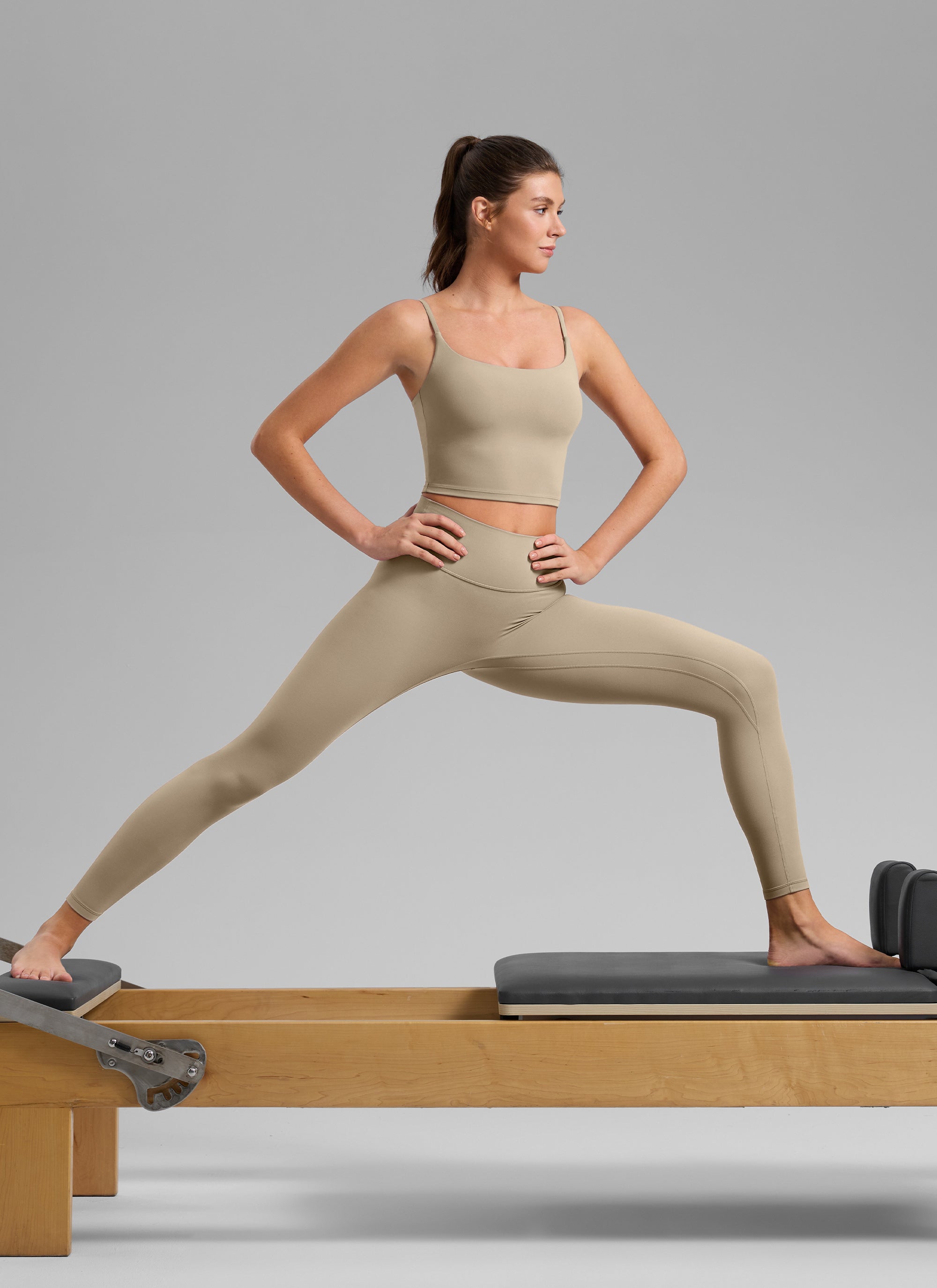 CRZ YOGA Womens Butterlift Scoop Neck U Back Yoga Longline Sports Bra Waves Blue