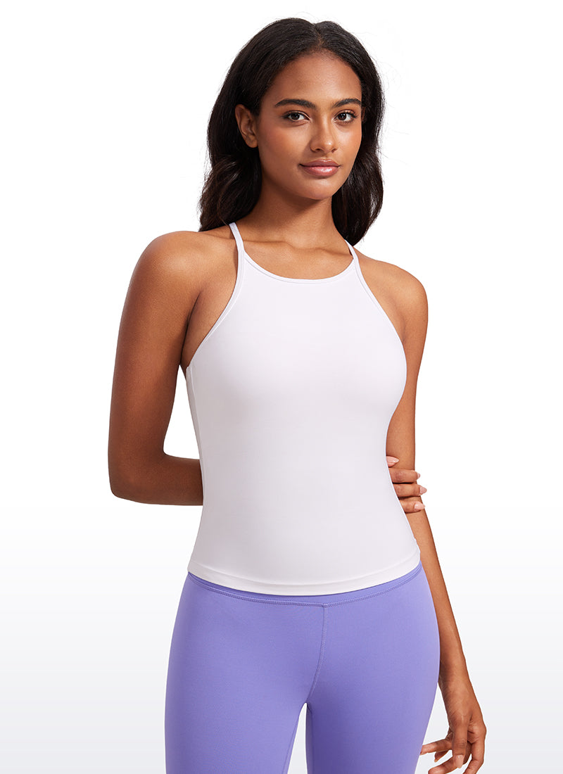 Butterluxe Built in Bra Halter Y Back Tank