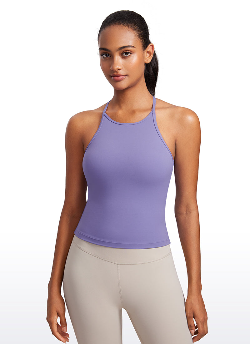 Butterluxe Built in Bra Halter Y Back Tank