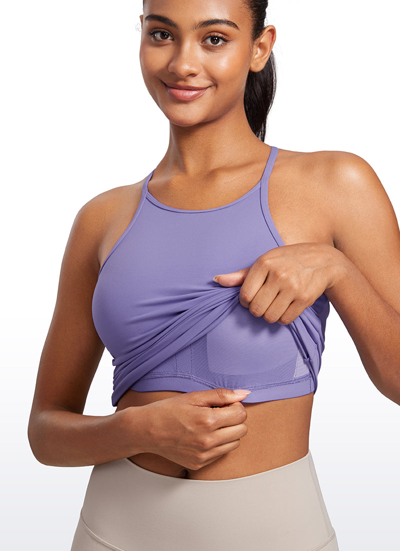 Butterluxe Built in Bra Halter Y Back Tank