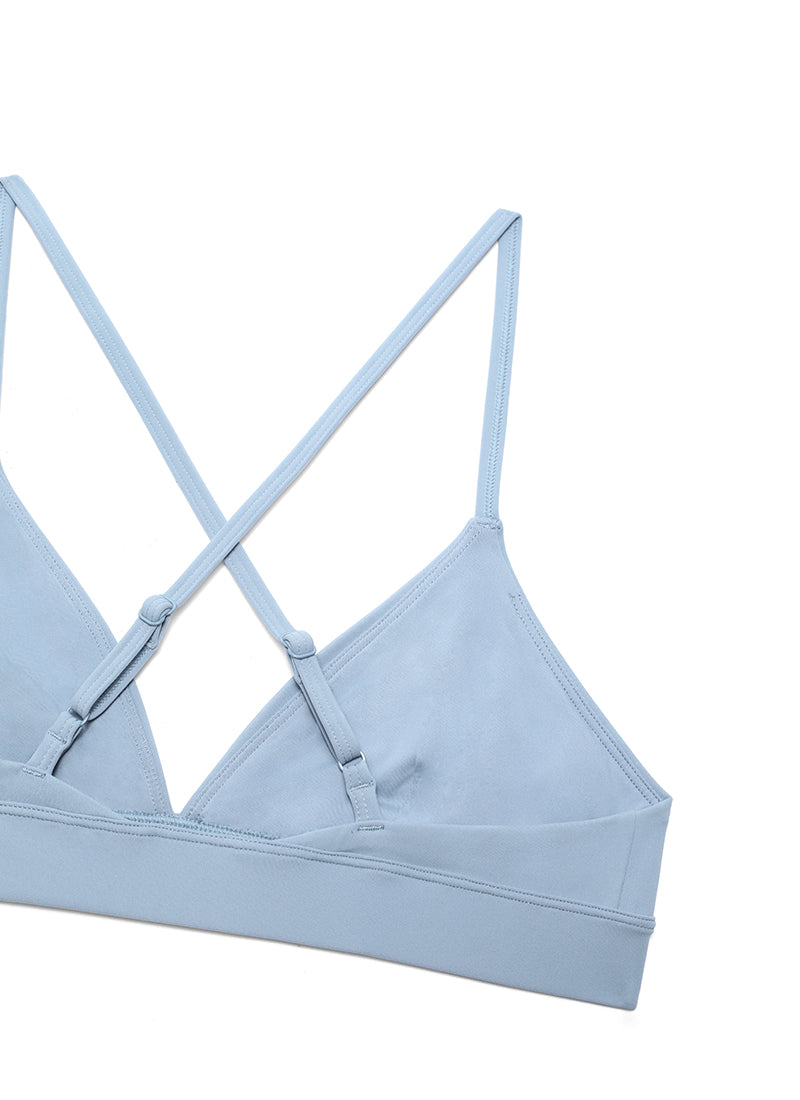 CRZ YOGA Women's Light Support Yoga Bra Cross back Triangle Bra