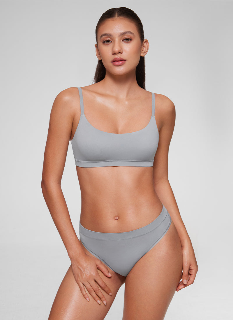 Softhold Double Lined Scoop Neck Bralettes Adjustable