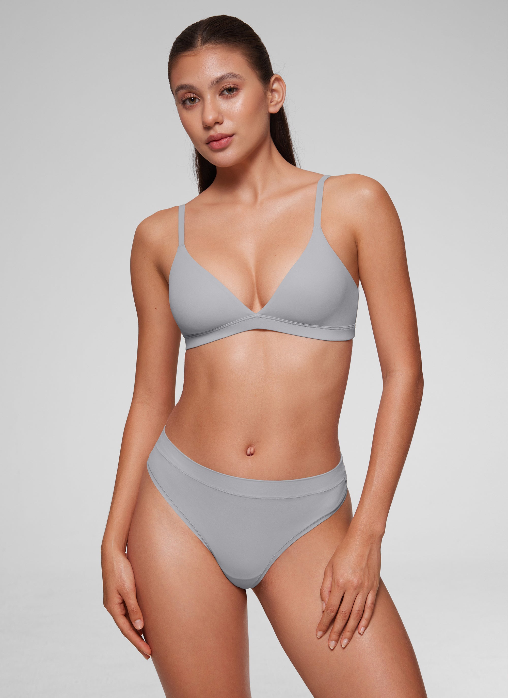 CRZ YOGA Softhold Womens Double Lined Wireless Triangle Bralette Strawberry Pink