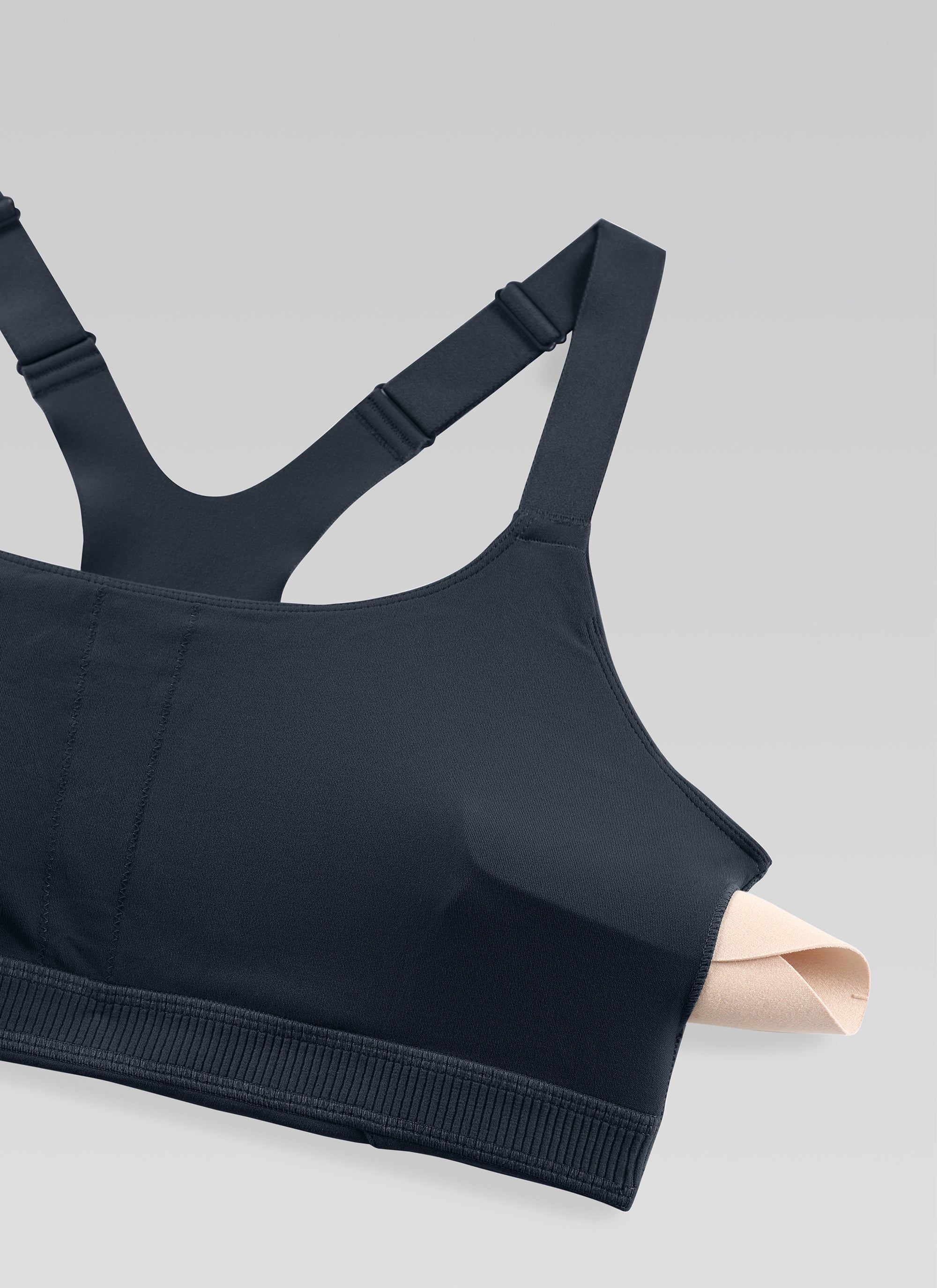 CRZ YOGA Women's Gym Top Butterlift Scoop Neck Bra Adjustable Straps True Navy