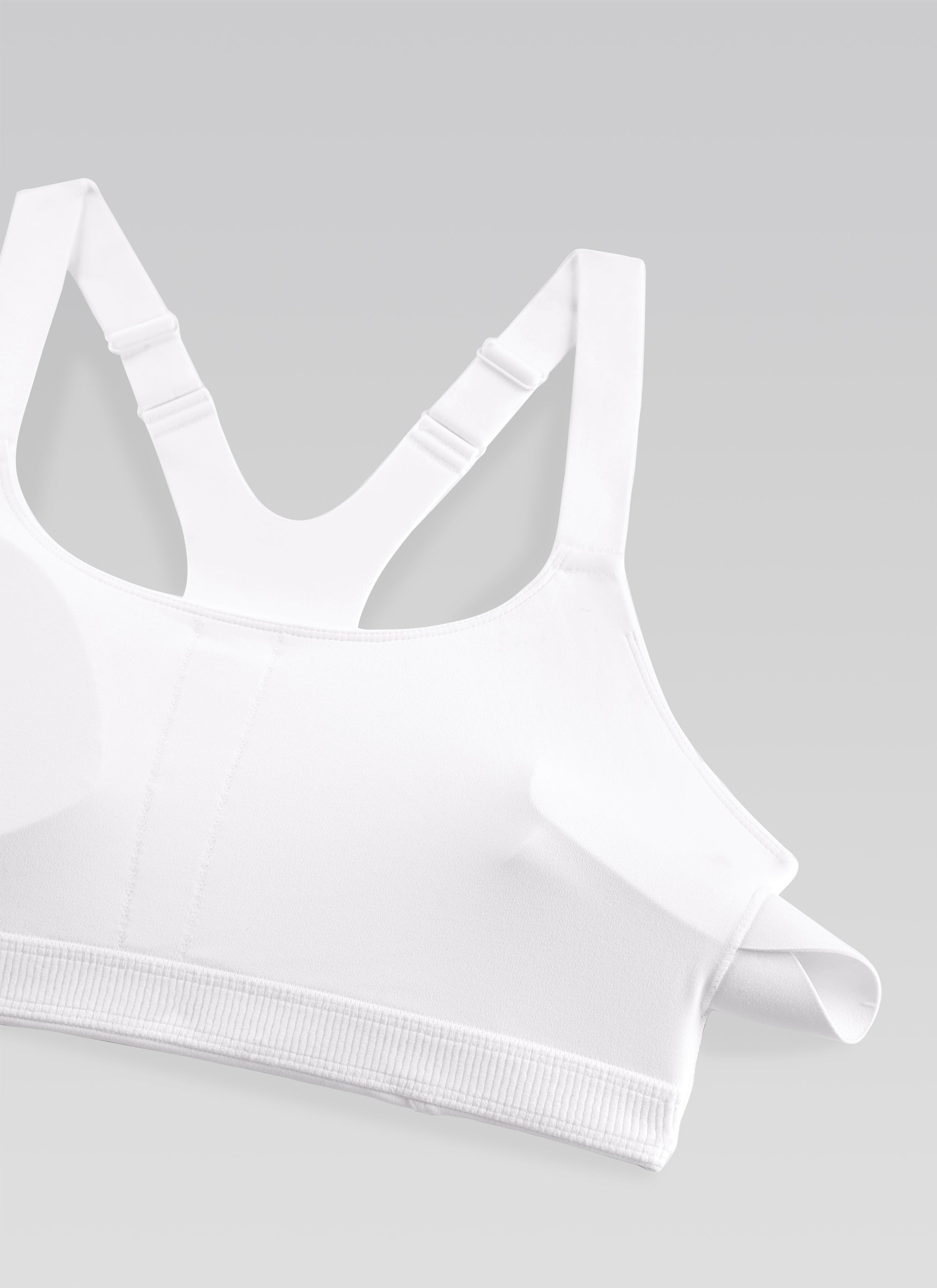 CRZ YOGA Women's Gym Top Butterlift Scoop Neck Bra Adjustable Straps White