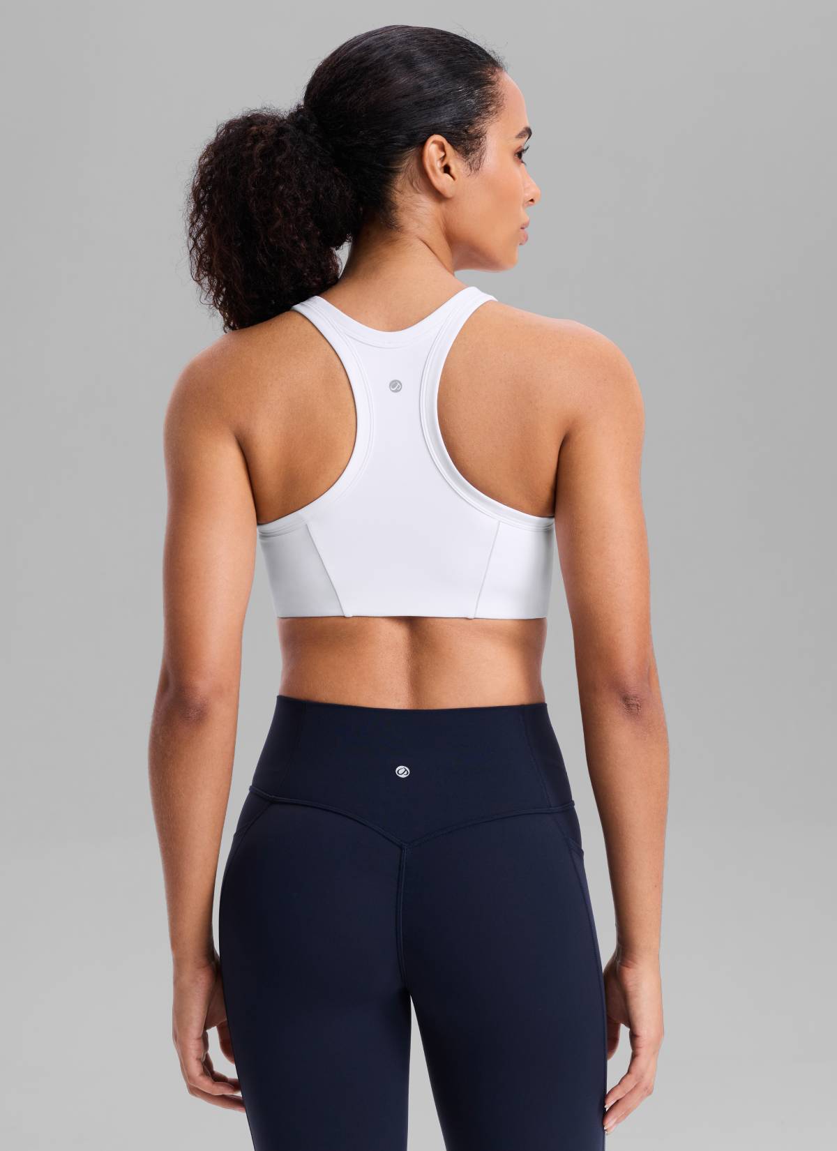 CRZ YOGA Women's Butterbreeze Training Racerback Longline Sports Bra White
