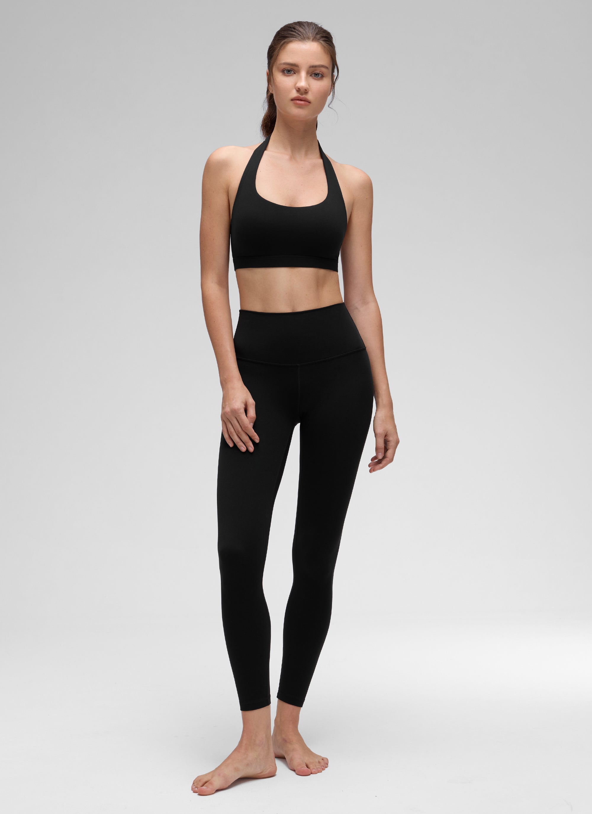 CRZ YOGA Womens Yoga Scoop Neck Padded Open Back Sports Bras Black