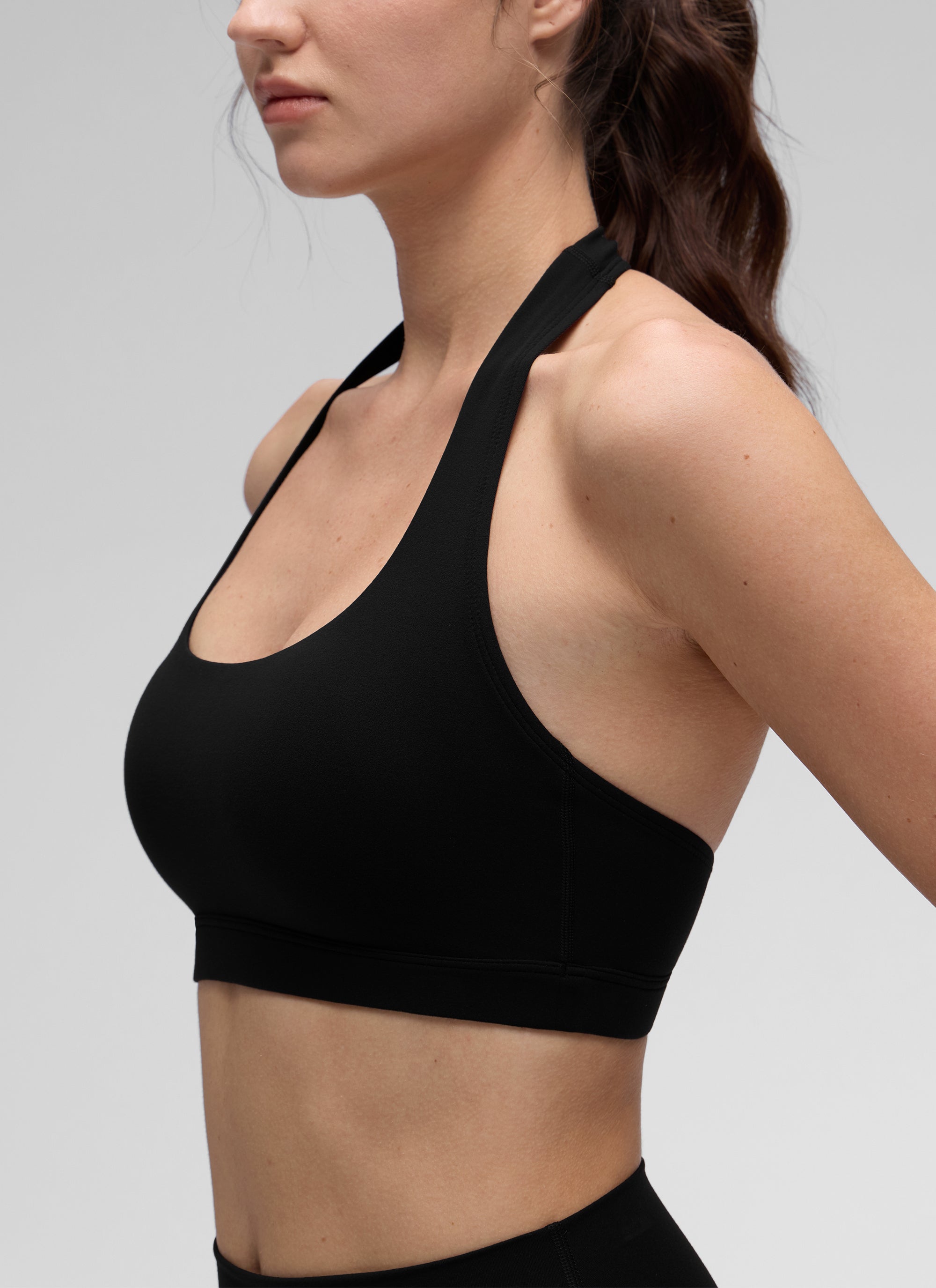 CRZ YOGA Womens Yoga Scoop Neck Padded Open Back Sports Bras Black