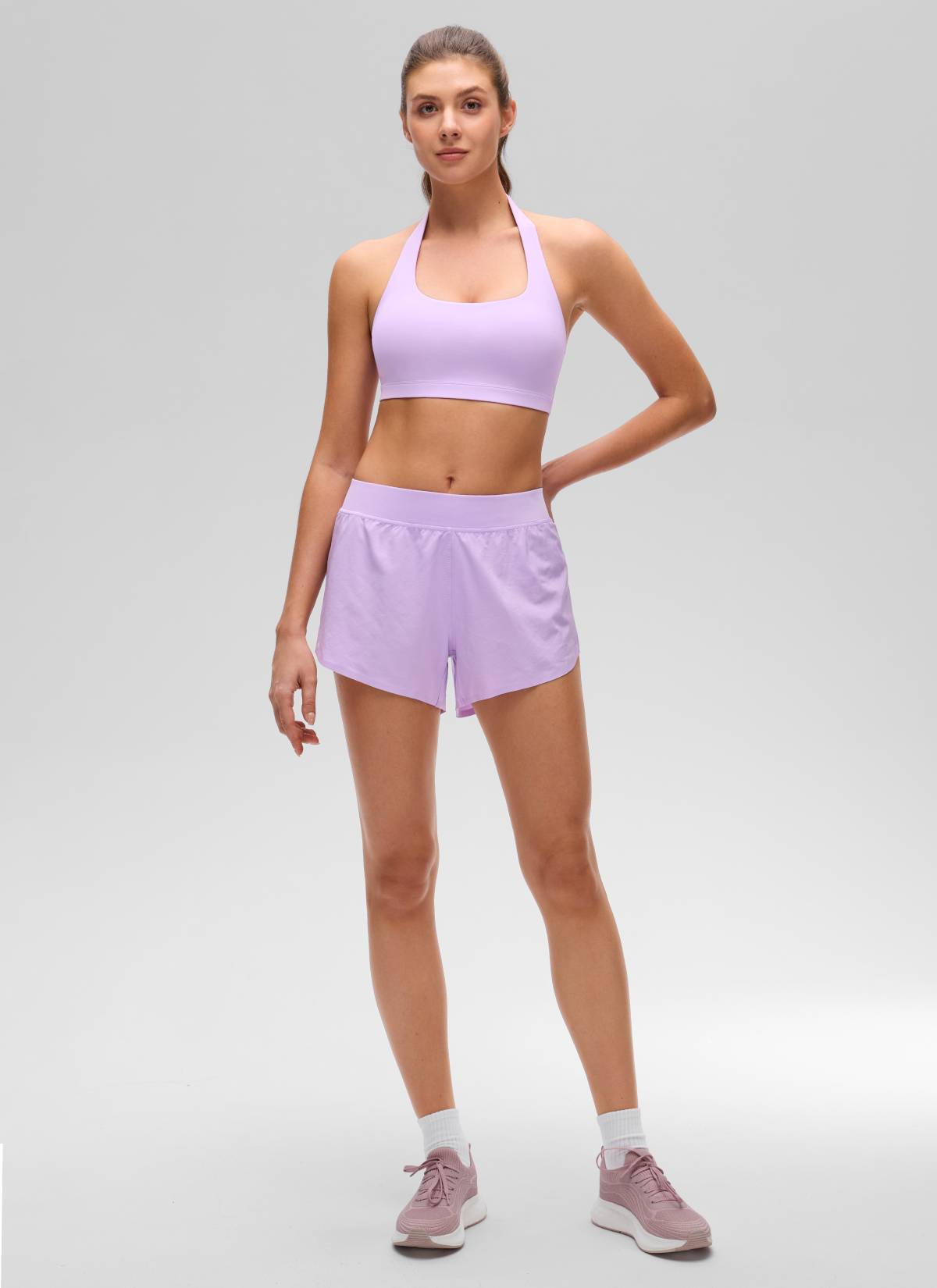 CRZ YOGA Womens Yoga Scoop Neck Padded Open Back Sports Bras Elfin Purple