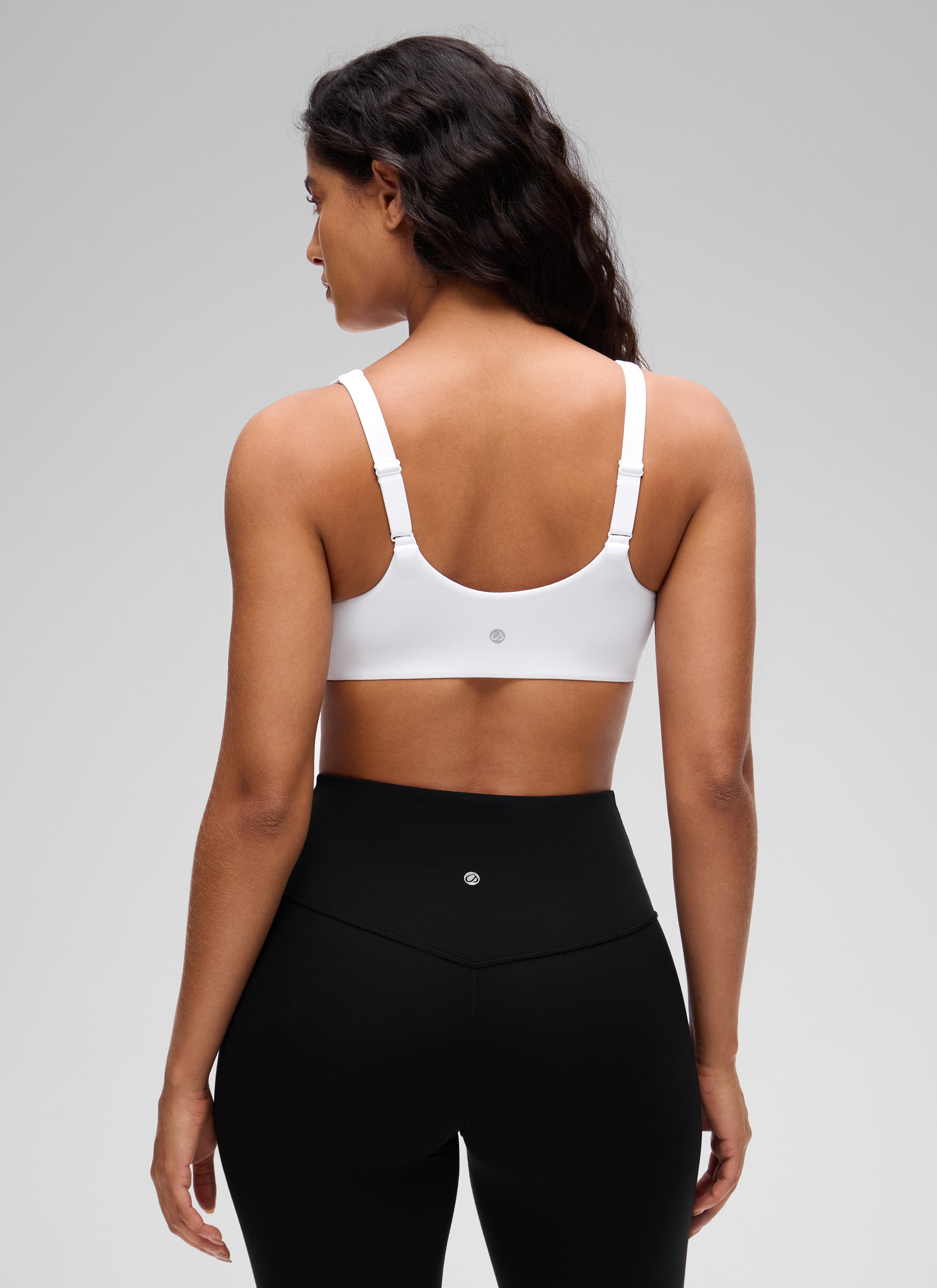 CRZ YOGA Women Butterluxe Soft Double Lined Scoop Neck Sports Bras White