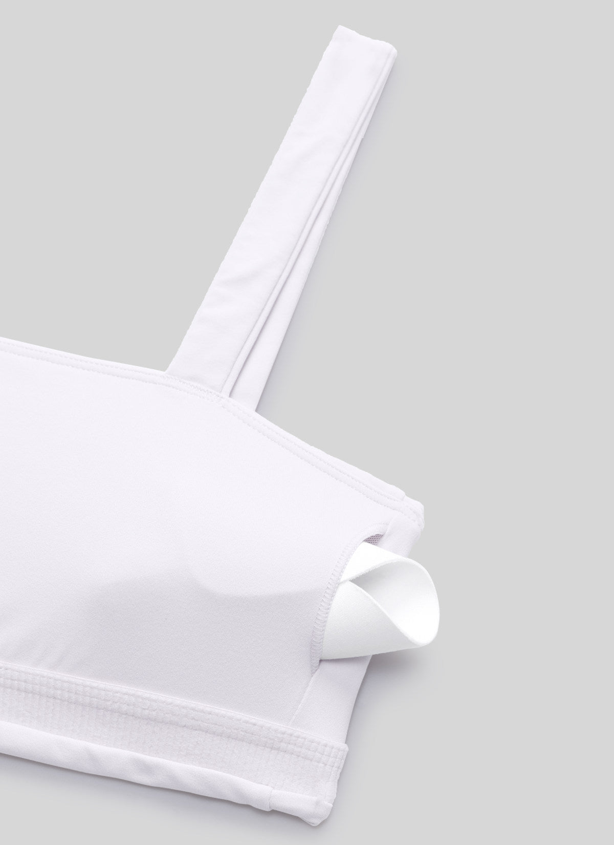 CRZ YOGA Women's Butterlift Workout Square Neck Built in Sports Bra White