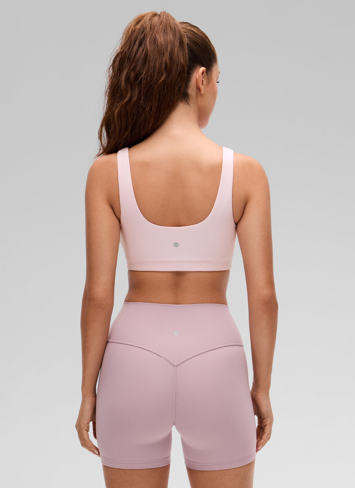 CRZ YOGA Women's Butterluxe Yoga U Back Sports Bra Light Support Strawberry Pink @model_info:Inga