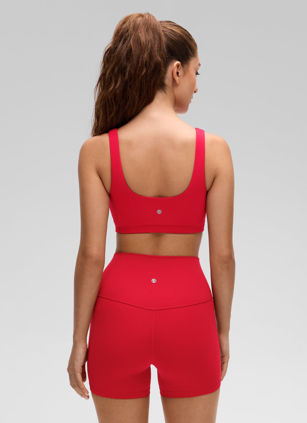 CRZ YOGA Women's Butterluxe Yoga U Back Sports Bra Light Support Aurora Red