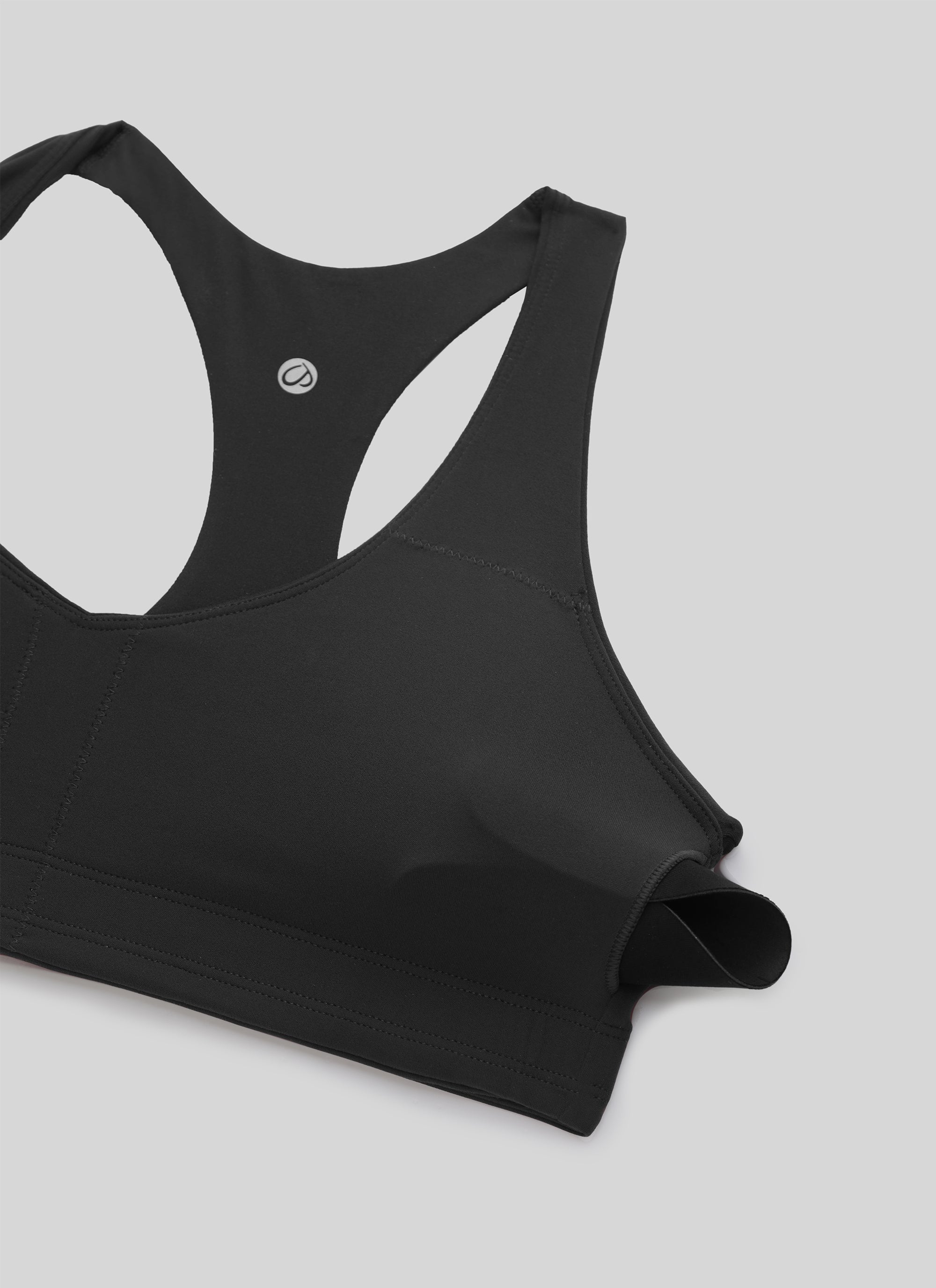 CRZ YOGA Women's Butterluxe Yoga V Neck RacerBack Build in Sports Bra Black