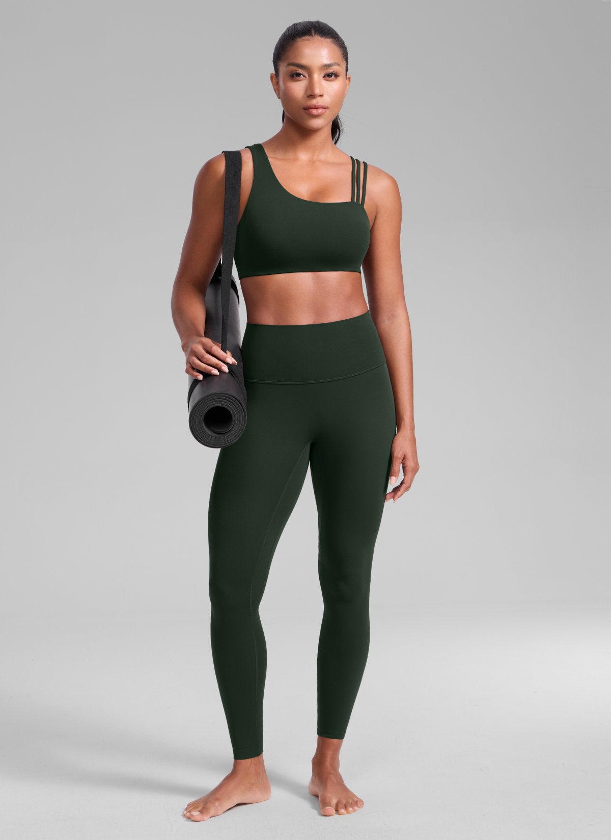 Women's Butterlift® Yoga Asymmetric Straps Sports Bra Medium Support Legend Green