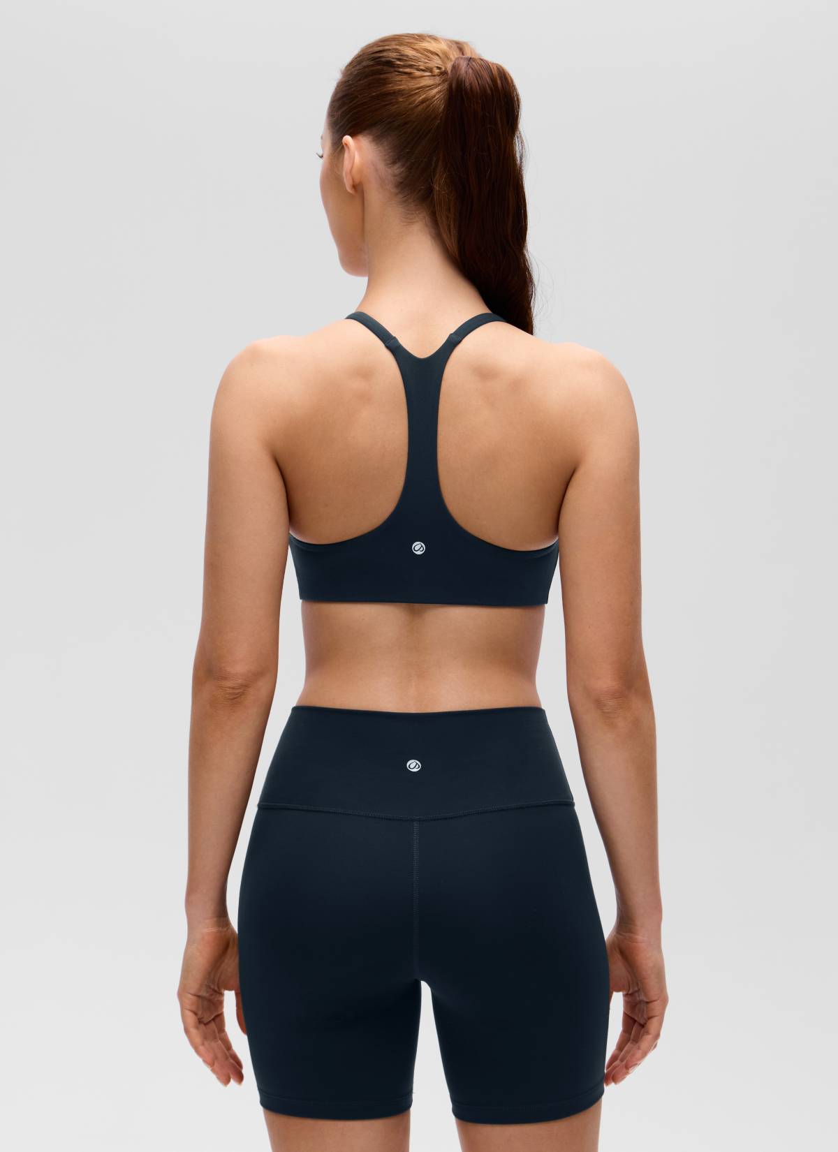 CRZ YOGA Women's Butterluxe V Neck  Racerback Thin Straps Sports Bra True Navy