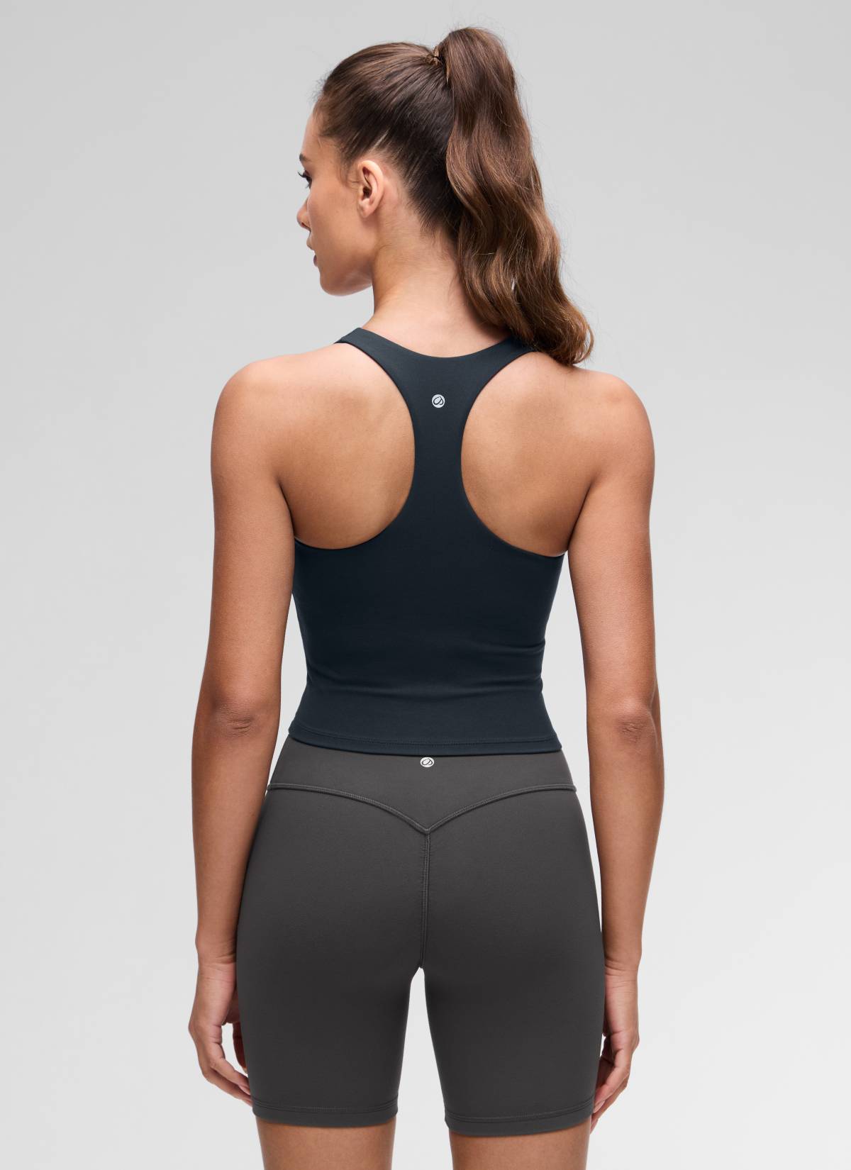 CRZ YOGA Women's Butterluxe Yoga V Neck RacerBack Built in Bra Tank True Navy