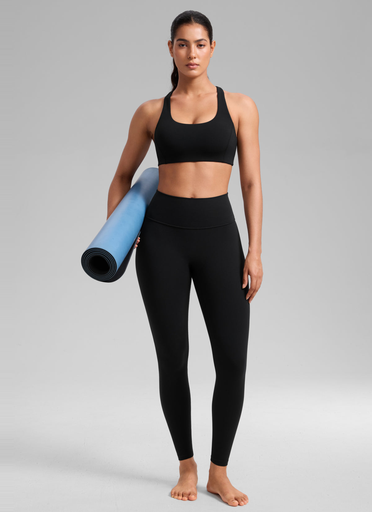 CRZ YOGA Women's SculptAir Training Cross Back Sports Bra Black @model_info:C