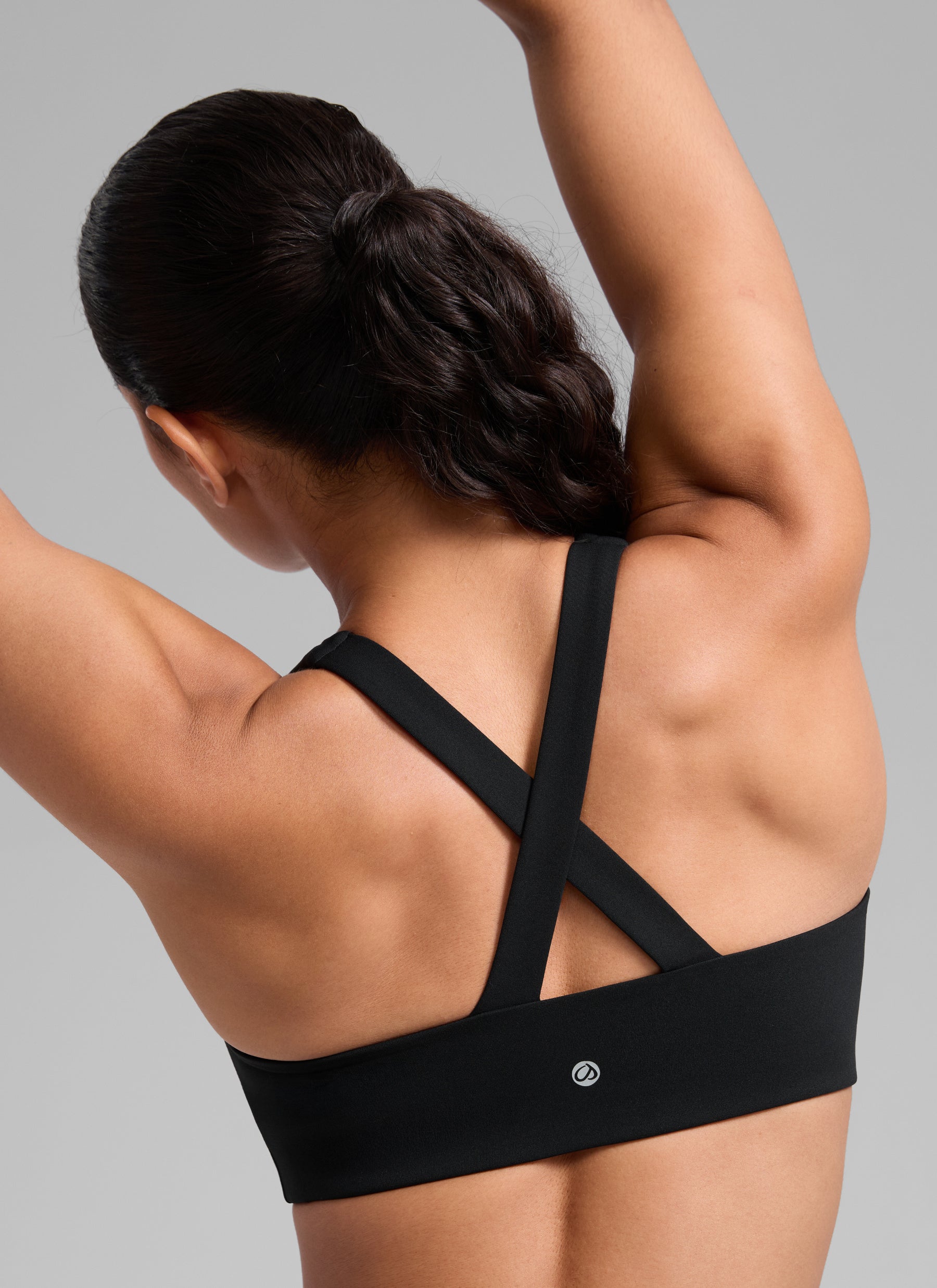 CRZ YOGA Women's SculptAir Training Cross Back Sports Bra Black @model_info:C
