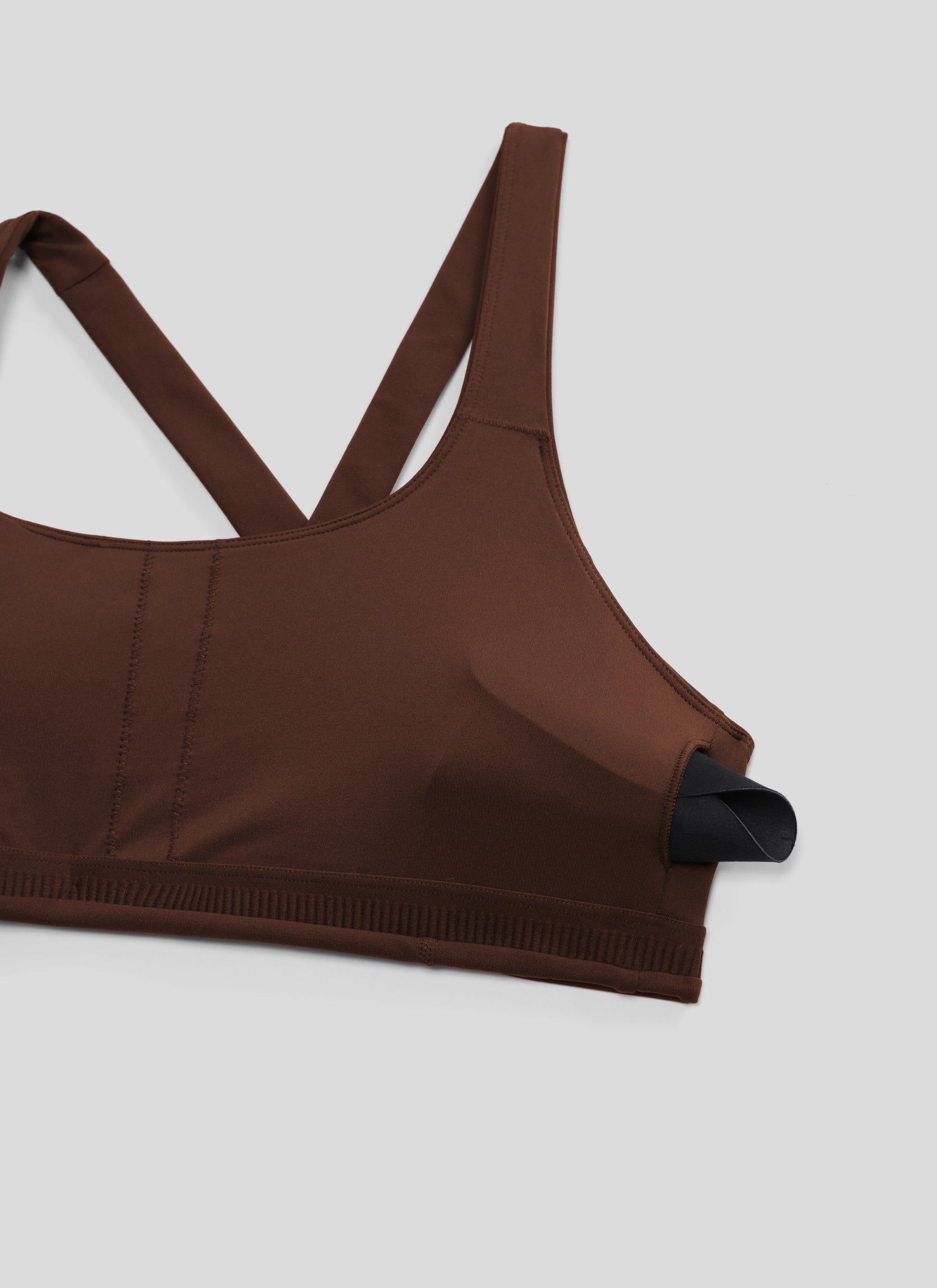 CRZ YOGA Women's SculptAir Training Criss Cross Back Straps Sports Bra Lava Brown