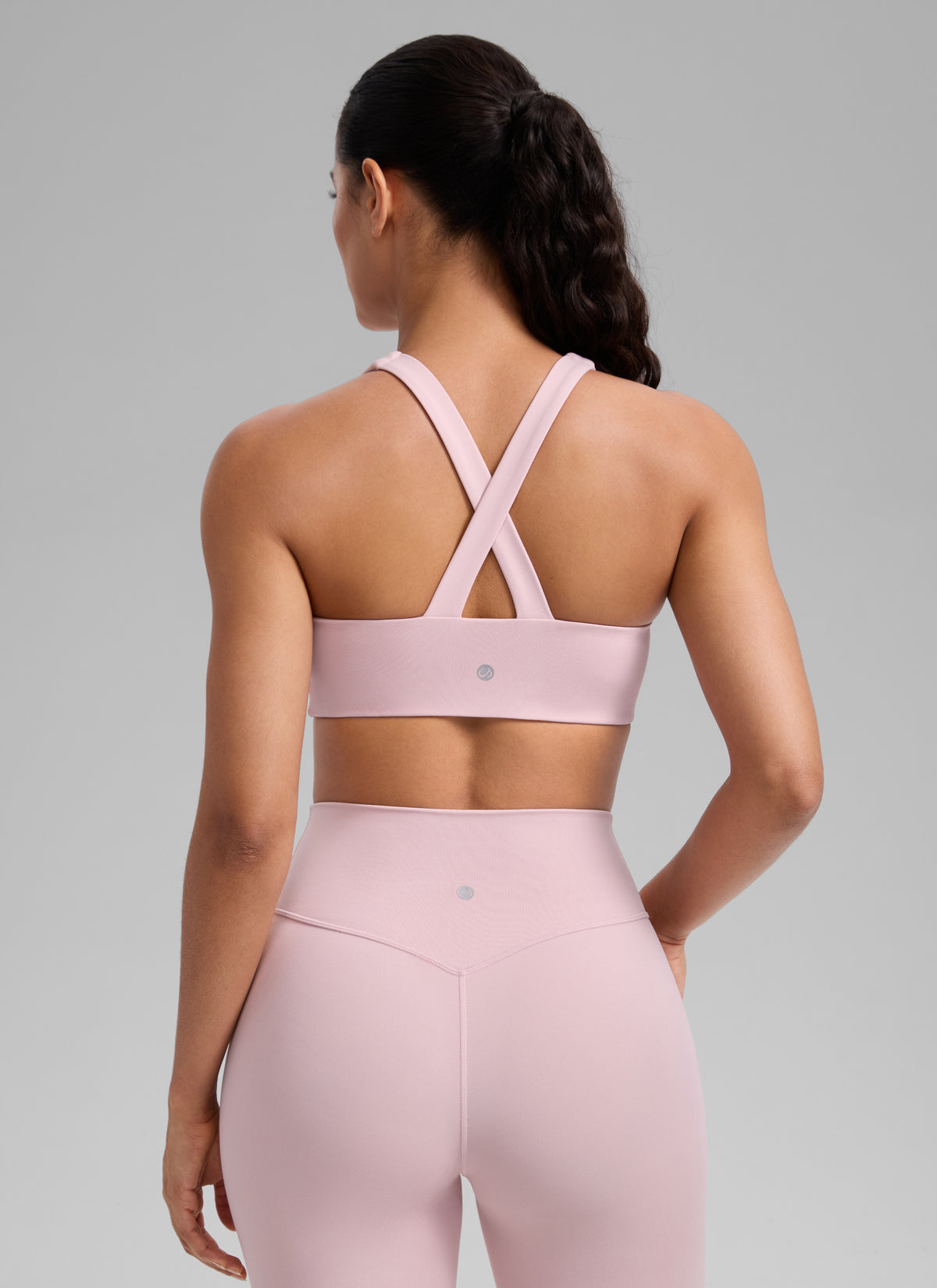 CRZ YOGA Women's SculptAir Training Cross Back Sports Bra Pink Haze @model_info:C
