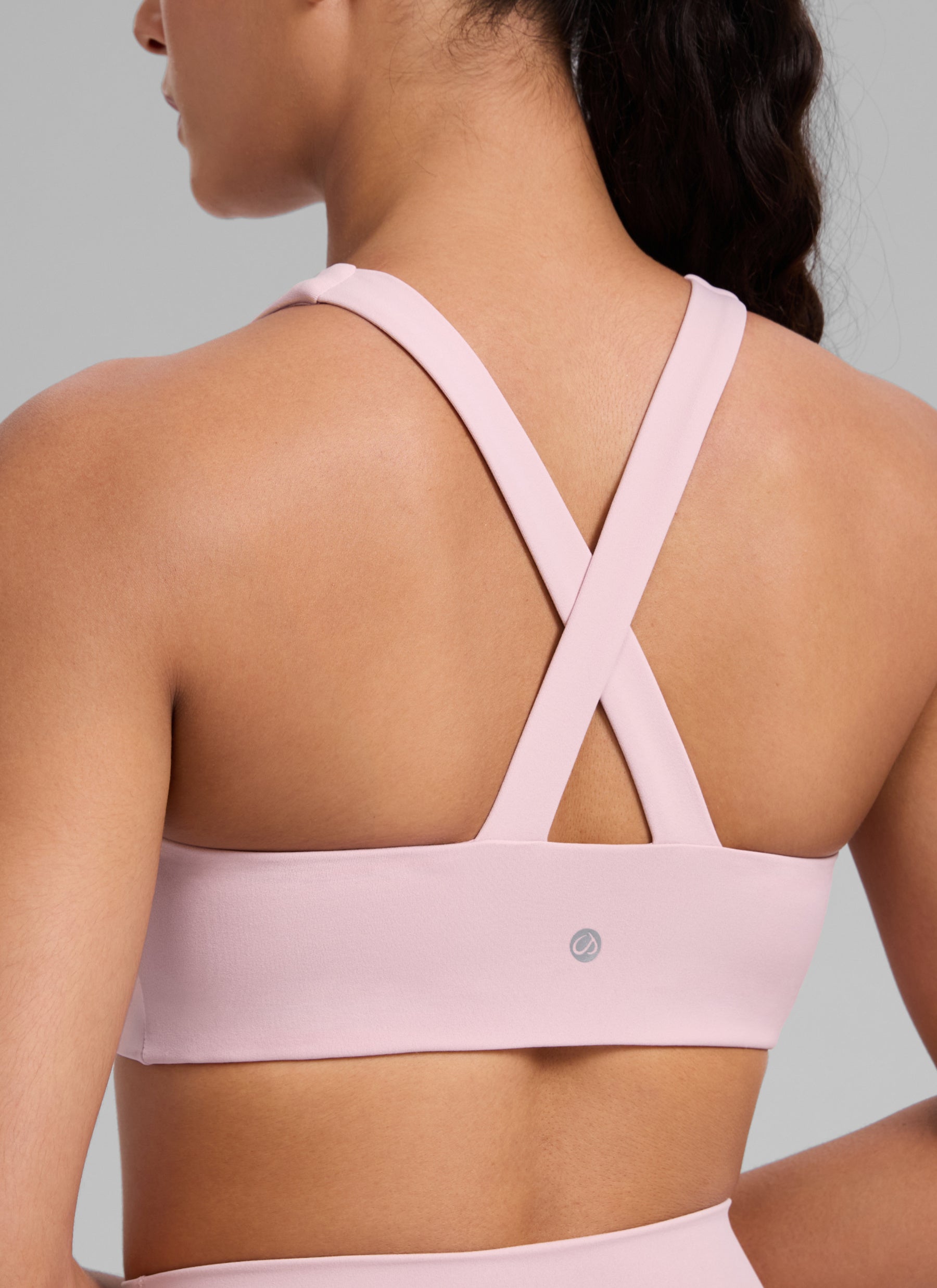 CRZ YOGA Women's SculptAir Training Cross Back Sports Bra Pink Haze @model_info:C