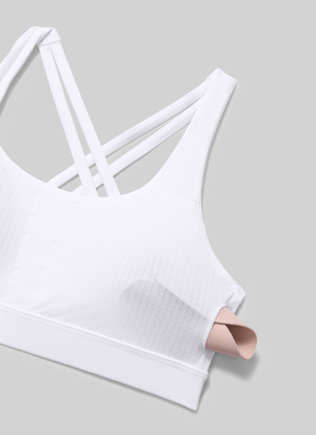 CRZ YOGA Women's Nakedfeel Training U Neck Criss Cross Back Sports Bra White @model_info:NEW