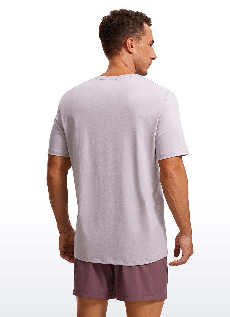 CRZ YOGA Men's Running Classic Fit Shirts Quick Dry Short Sleeves White