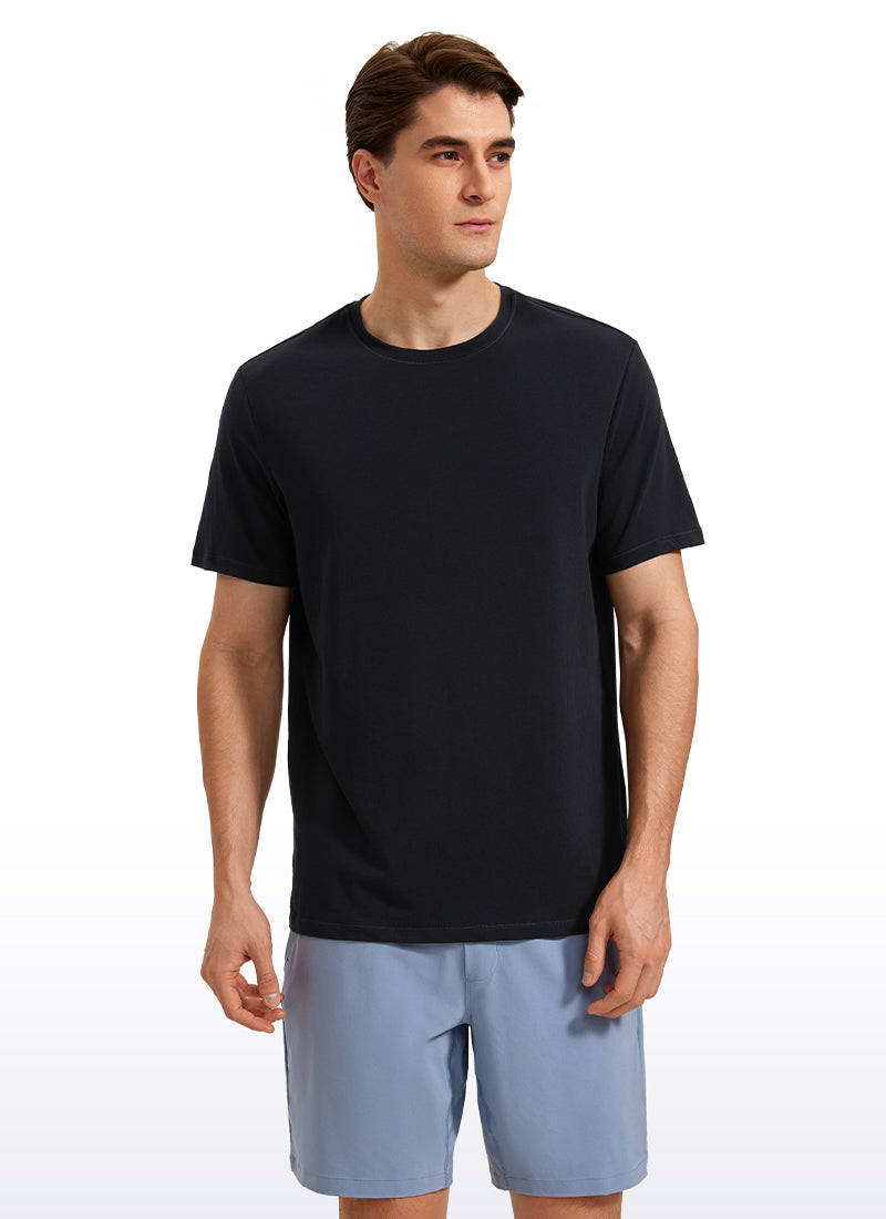 CRZ YOGA Men's Casual Classic Fit T-Shirts Short Sleeve Crew Neck