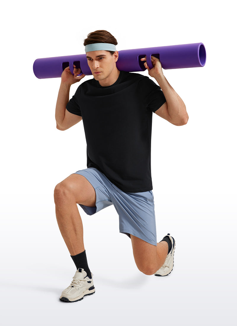 CRZ YOGA Men's Casual Classic Fit T-Shirts Short Sleeve Crew Neck