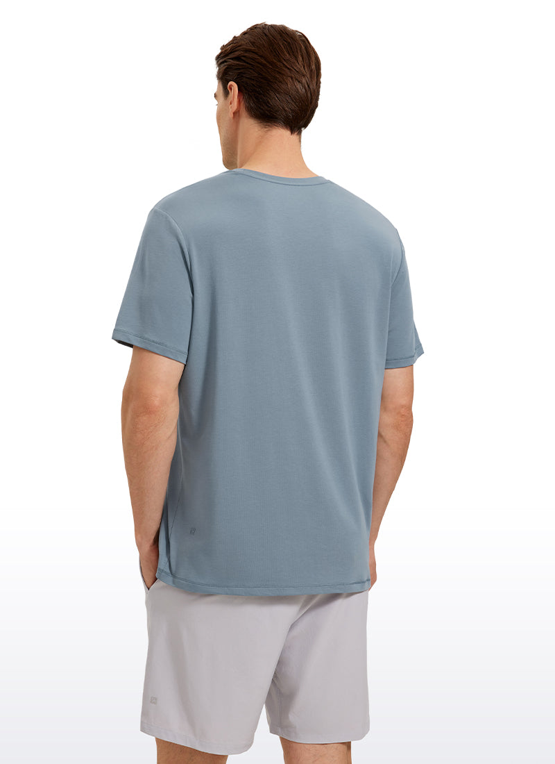 Pima Cotton T-Shirts Short Sleeve Crew Neck