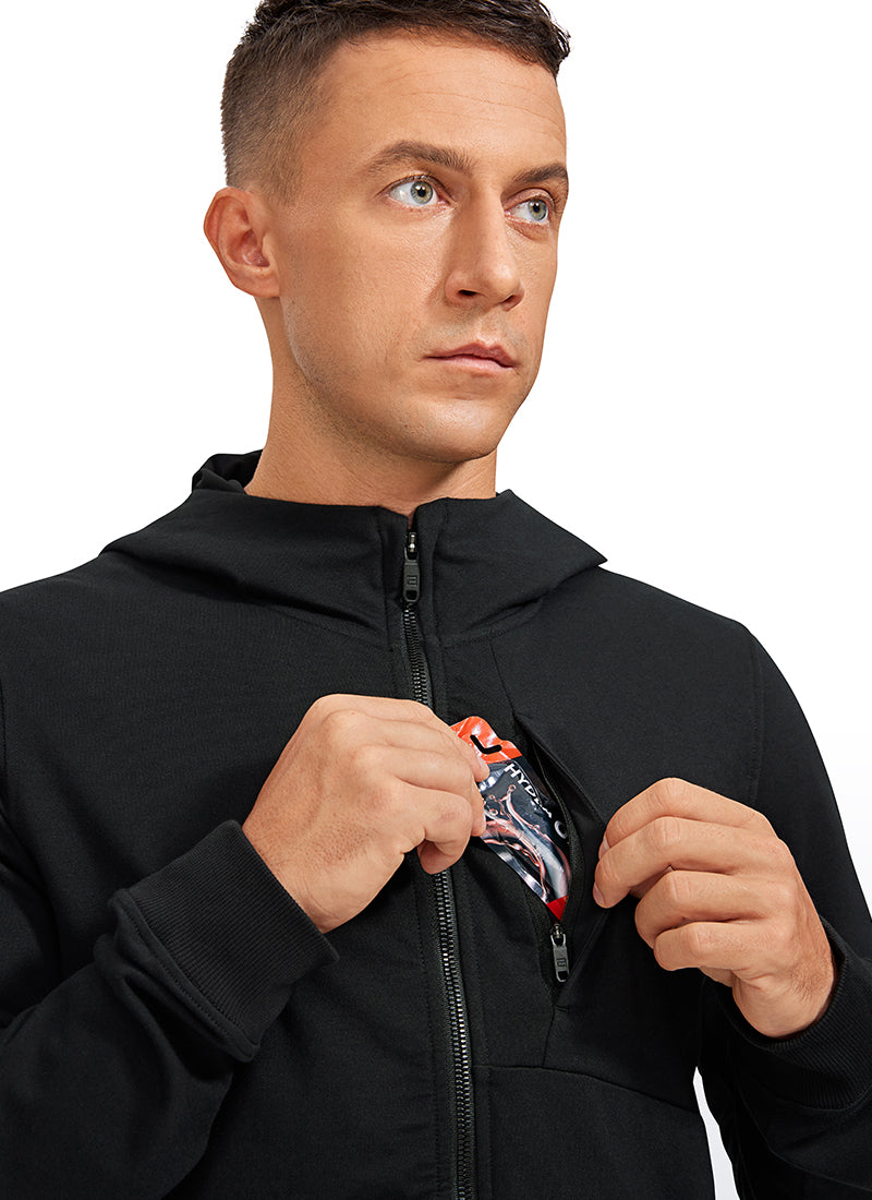 CRZ YOGA Men's Workout Relax Fit Outerwear Cotton Terry Zip CRZ YOGA Men's Workout Relax Fit Outerwear Cotton Terry Zip
