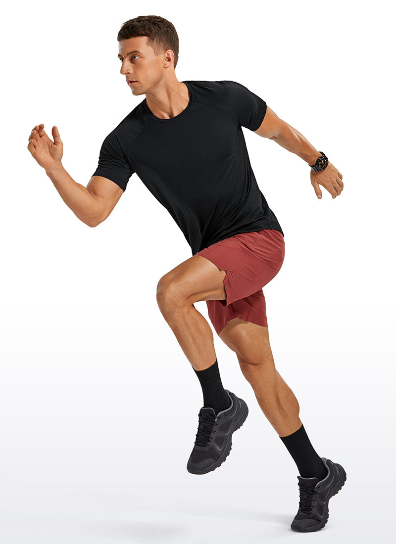CRZ YOGA Men's Running Classic Fit Shirts Lightweight Short