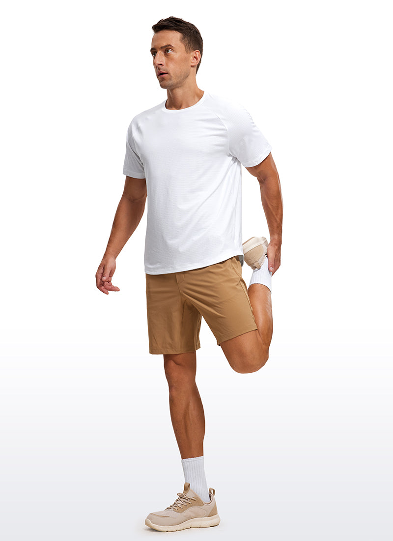 CRZ YOGA Men's Running Classic Fit Shirts Lightweight Short Sleeves White