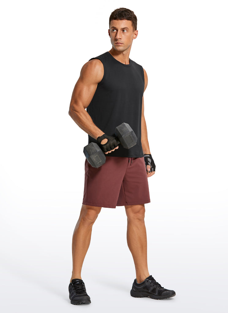 CRZ YOGA Men's Stretchy Workout Classic Fit Tank Tops Sleeveless Black