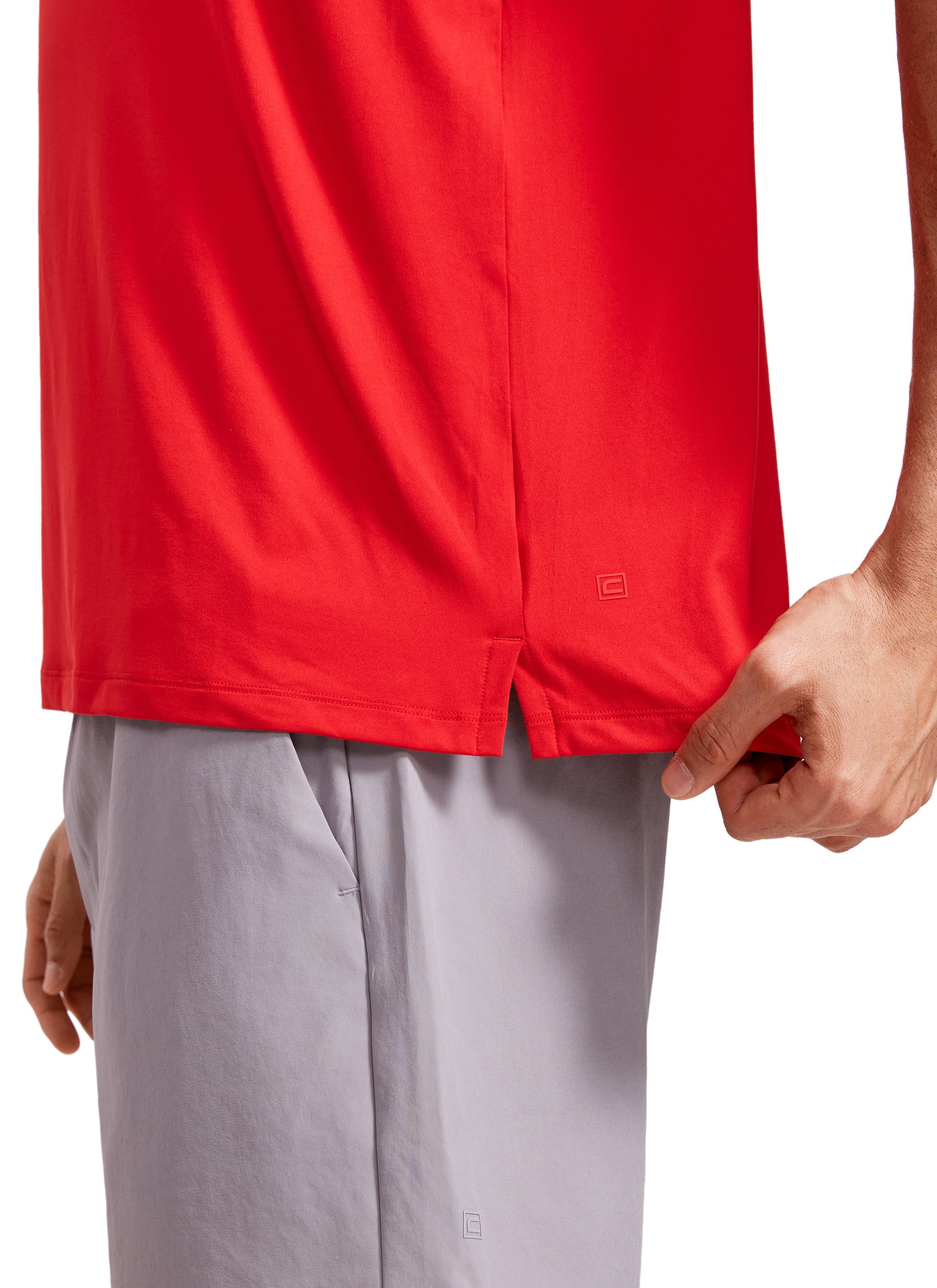 CRZ YOGA Men's Stretchy Workout Classic Fit Tank Tops Sleeveless Blue Linen