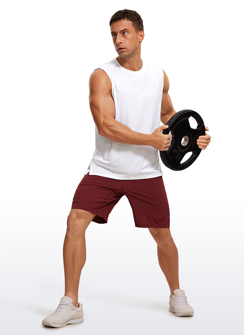 CRZ YOGA Men's Stretchy Workout Classic Fit Tank Tops Sleeveless Silver Gray