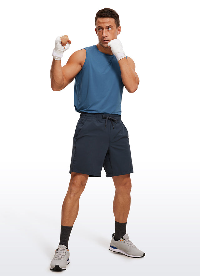 CRZ YOGA Men's Stretchy Workout Classic Fit Tank Tops Sleeveless White